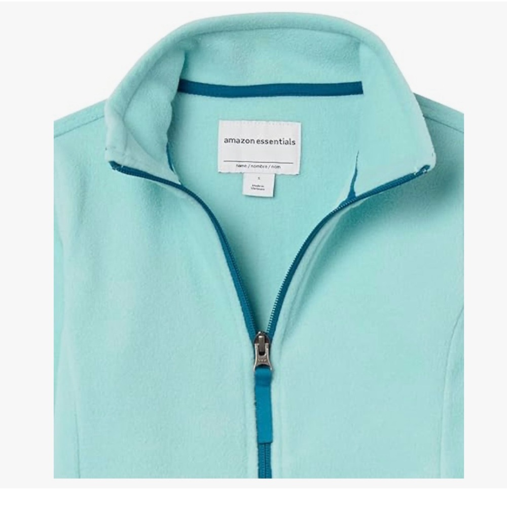 Amazon Essentials Kids' Light Blue Fleece Jacket, Size L, Never Worn